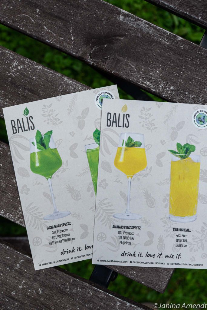 Rezeptkarten für die Limonaden von Balis